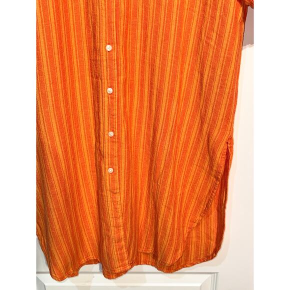 Old Navy Orange Striped Midi Shirt Dress, Women’s Size S - Picture 5 of 7